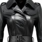 Women Luna Black Long Leather Coat