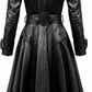 Women Luna Black Long Leather Coat