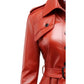 Women’s Red Leather Coat – Stylish &amp; Elegant