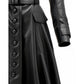 Women’s Rock Black Long Leather Designer Coat