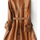 Women Stylish Italian Brown Leather Winter Coat