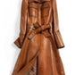 Women’s Stylish Italian Brown Waxed Leather Coat