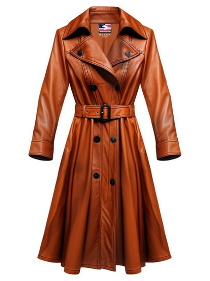 Women’s Tan Brown Vintage Leather Coat