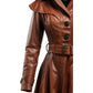 Women’s Vintage Brown Distressed Leather Coat – Timeless Classic