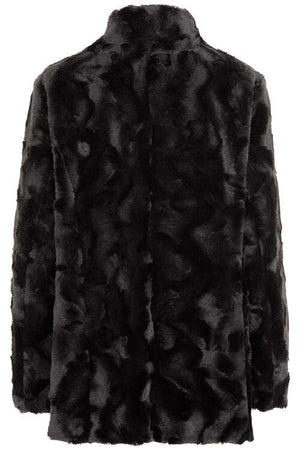 Womens Black Fur Leather Jacket