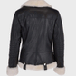 Women’s Black Motorcycle Shearling Leather Jacket