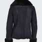 Women's Black Shearling Fur Leather Jacket