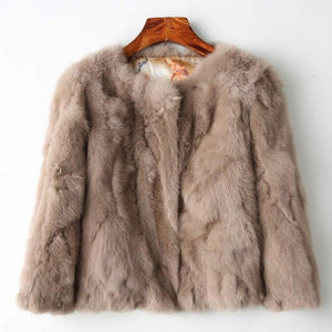 Women’s Fashionable Genuine Brown Fur Jacket