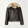 Black Women B3 RAF Aviator Cowhide Shearling Leather Jacket - Black