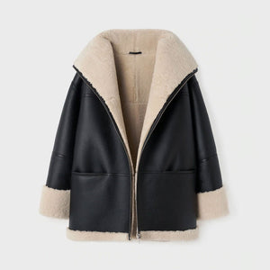 Women’s B3 RAF Aviator Styled Sheepskin Shearling Leather Jacket