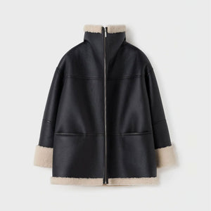 Women’s B3 RAF Aviator Styled Sheepskin Shearling Leather Jacket