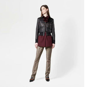 Women’s Black B3 Sheepskin Shearling Aviator Motorbike Leather Jacket