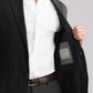 Twillory hybrid wool blazer in grey heather, tailored fit, with lapels and interior lining visible in the image.