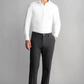 Full-body image of a man wearing a grey Heather Twillory hybrid wool blazer paired with matching wool pants.