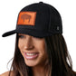 Wyoming Flag Trucker Hat  |  Leather WY Snapback