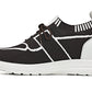 CALTO - X1342 - 2.8 Inches Taller (Mocha Brown/White) - Lace Up Casual Walker - Lightweight