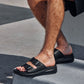 CALTO - X1660 - 2 Inches Taller (Black Buckle) - Dual Adjustable Buckle Sandal