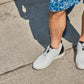 CALTO - X2212 - 2.4 Inches Taller (White/Black) - Lace Up Casual Walker - Lightweight