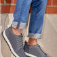CALTO - X2323 - 2.4 Inches Taller (Iron Grey/White & Black Sole) - Lace Up Casual Sneaker - Lightweight