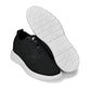 CALTO - X2632 - 2.8 Inches Taller (Black/White Sole) - Lace Up Casual Walker - Lightweight