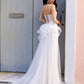 Nox Anabel Y1475 Long Sweetheart Ruffled Overskirt Fitted Evening Gown