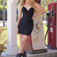 Nox Anabel Y226 Short Strapless Dress V-Bustline Sheer Boned Waistline