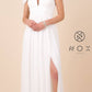 CLEARANCE - Nox Anabel Y277W Cold-Shoulder Long A-Line Chiffon Dress (Size L)