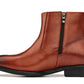 CALTO - Y70623 - 2.8 Inches Taller (Rust Brown) - Lightweight Zipper Boots