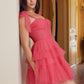 Nox Anabel Y858 Dress Short A-Line Ruffled Tiered Tulle Skirt