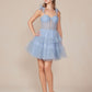 Nox Anabel Y858 Dress Short A-Line Ruffled Tiered Tulle Skirt