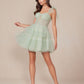 Nox Anabel Y858 Dress Short A-Line Ruffled Tiered Tulle Skirt