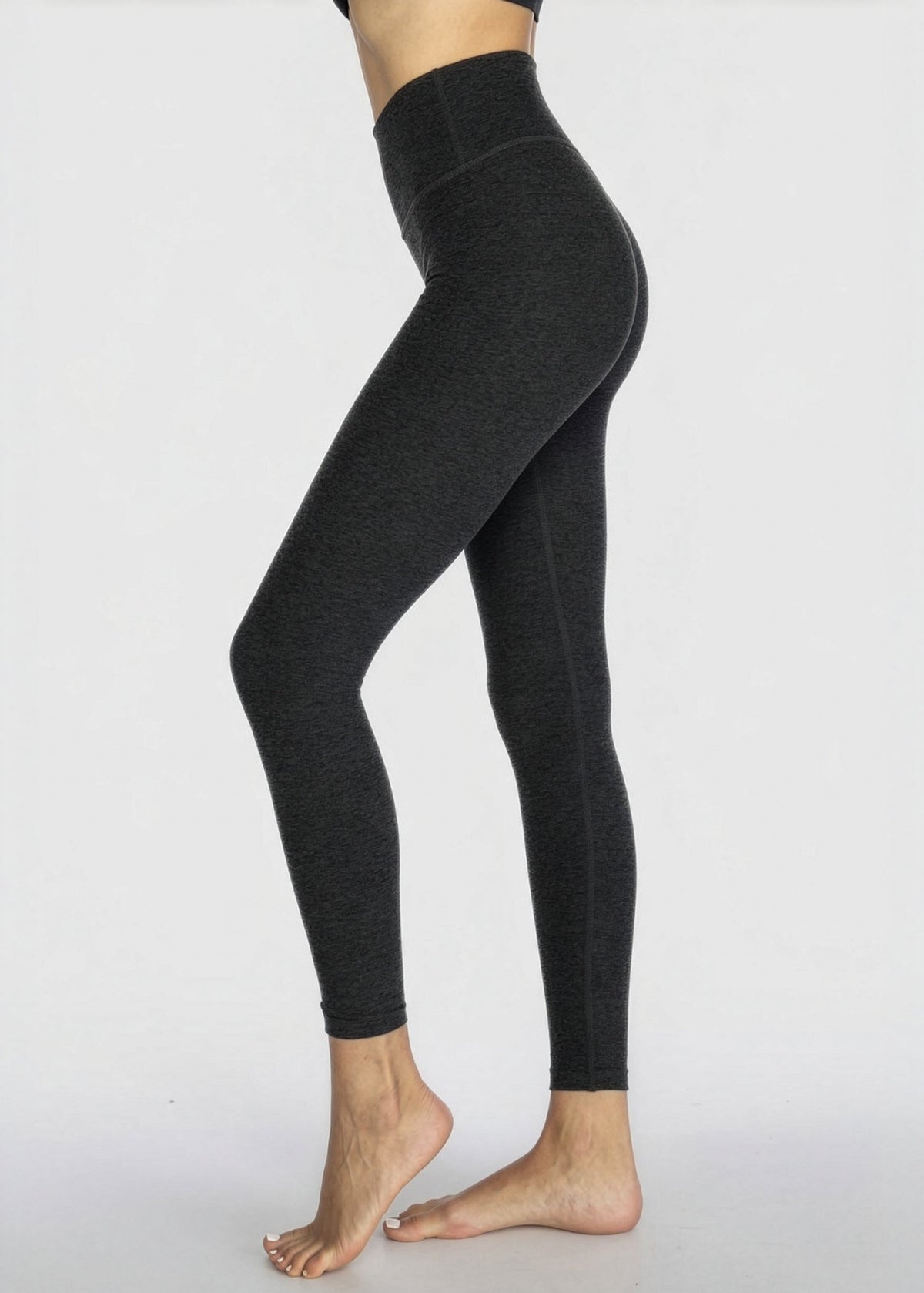 Trophy Yoga high waisted yoga leggings, Made in USA, shown in a close-up product image