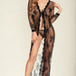 Long floral lace robe from 3wishes.com featuring delicate lace fabric and flowing design, perfect for elegant lingerie.
