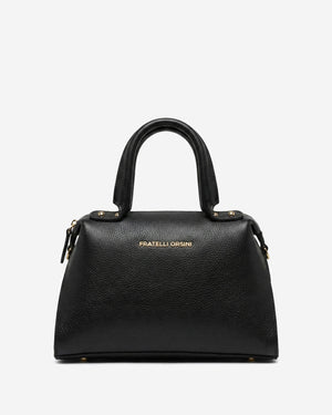 Black Zita Italian calf leather women's handbag with shoulder strap, stylish bag from Leather Gloves Online