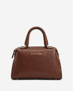 Brown Zita Italian calf leather women's handbag with shoulder strap, stylish bag from Leather Gloves Online.