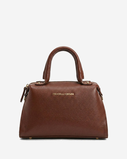 Brown Zita Italian calf leather women's handbag with shoulder strap, stylish bag from Leather Gloves Online.