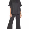 Zenana Scuba Curbed Hem Top & Pants Set - BLACK