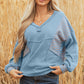 Madison Exposed Seam Waffle Baggy Pullover - Farnelli