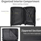 HouseOfZazla 20-inch black hardshell carry-on luggage with TSA lock