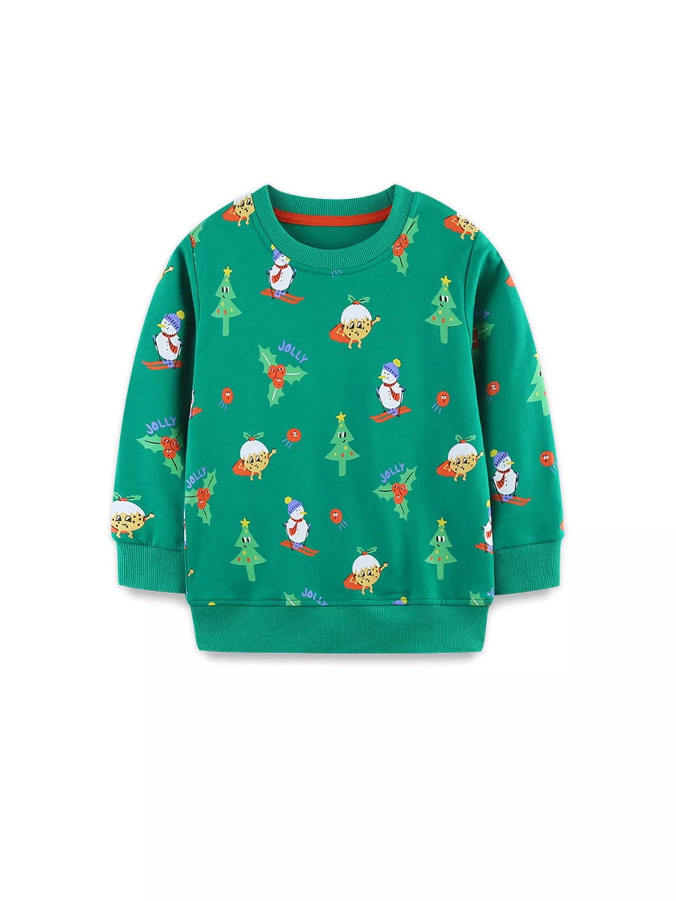 Children's Christmas Print Round Neck Sweatshirt - Farnelli
