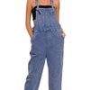 Zenana Washed Knot Strap Relaxed Fit Overalls - BLACKBERRY