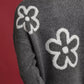 Umgee Round Neck Sweater with Floral Accents - Farnelli