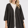 Mittoshop Open Front Batwing Sleeve Cardigan - Black