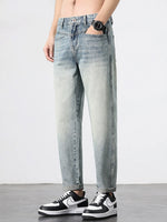 Men's Vintage Distressed Straight Leg Jeans - Farnelli