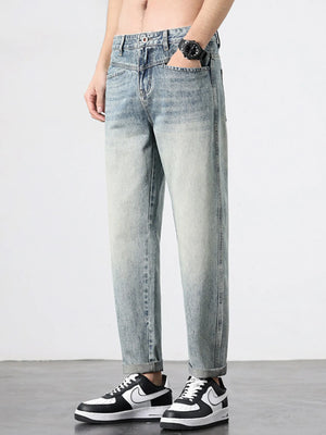 Men's Vintage Distressed Straight Leg Jeans - Farnelli