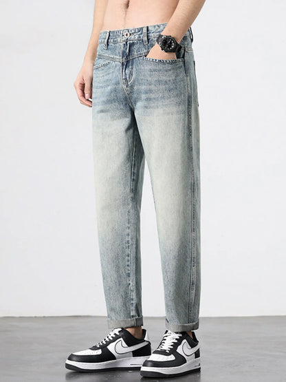 Men's Vintage Distressed Straight Leg Jeans - Farnelli
