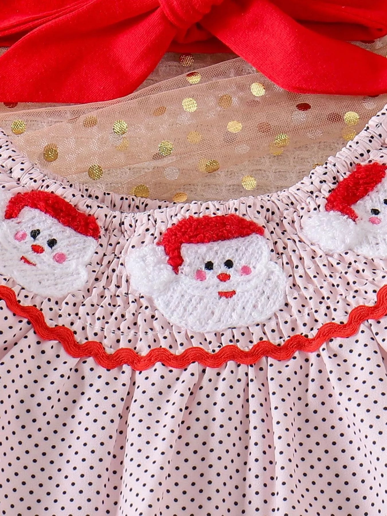 Children's Christmas Santa Embroidered Dress - Farnelli