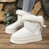 Fur-Lined Winter Ankle Boots - Off-white