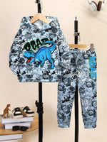 Children's Dinosaur Print Hoodie and Pants Set - Farnelli