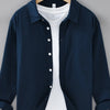 Men's Plus Size Button Up Long Sleeve Shirt - Navy Blue